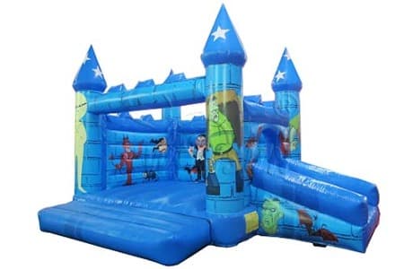 commercial Drackula and Frankenstein inflatable bouncer