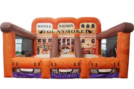 Inflatable 3 Lane Gunsmoke Shooting Gallery for sale