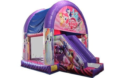 Ponies Jumping House With Slide for kids