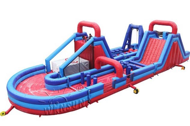 commercial Rugged Warrior Challenge 180 Degree inflatable obstacle course