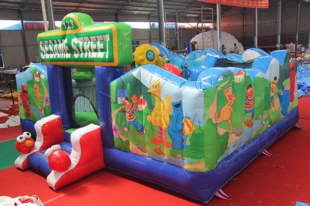 backyard commercial Sesame Street Inflatable Bounce House for kids