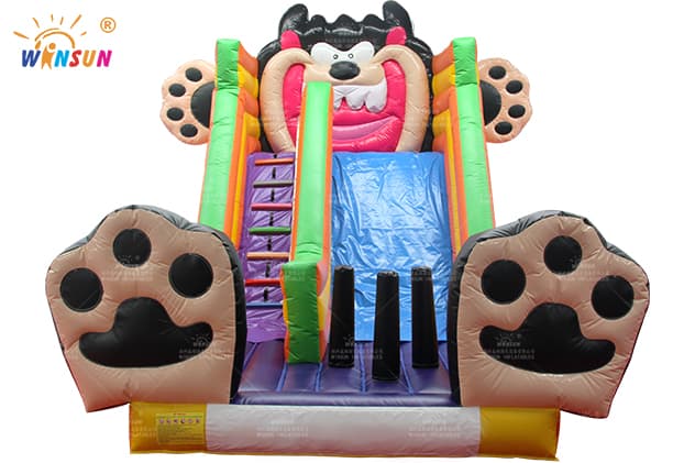 commercial black cat inflatable slide
