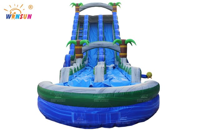 giant blue marble wave inflatable water slide