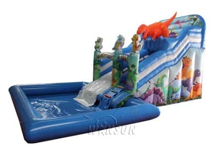 WSS-273 Dinosaur Inflatable Water Slide With Airtight Pool