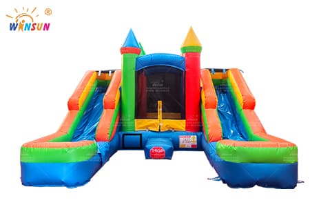 WSS-333 Dual Lane Inflatable Slide With Moonwalk