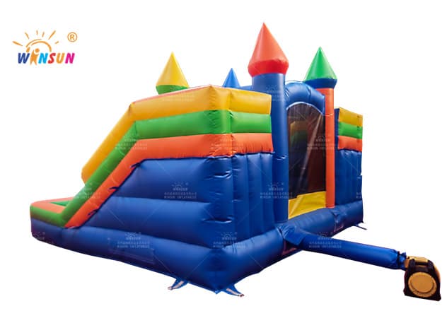 dual lane inflatable slide with moonwalk wss333 4