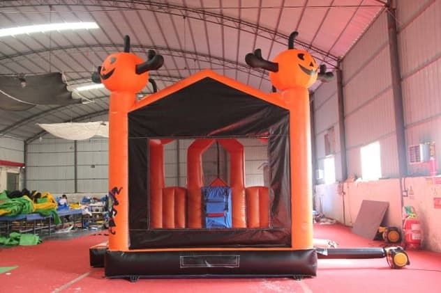 commercial halloween theme pumpkin grimace trampoline
