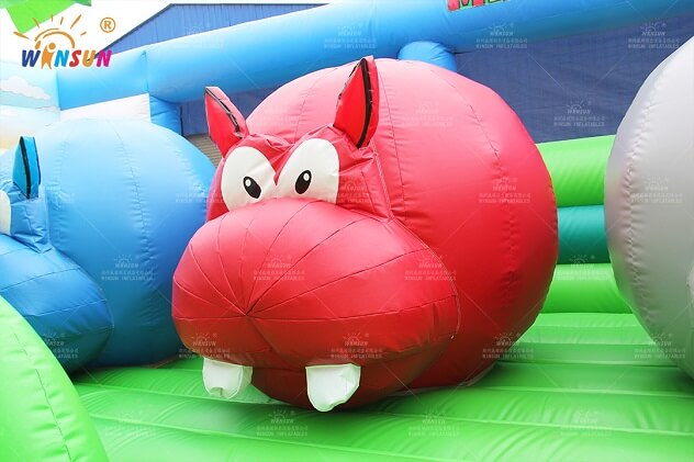 inflatable hippo wipeout obstacle course game wsp 353 7