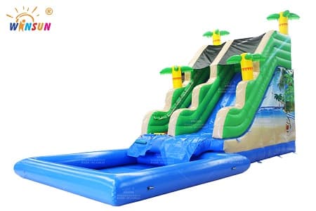 WSS-343 Inflatable Water Slide With Air-tight Pool for Beach
