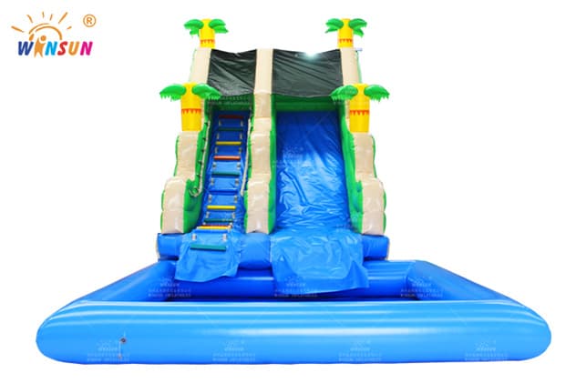 inflatable water slide with air tight pool for beach wss343 3