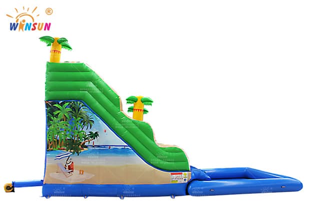 inflatable water slide with air tight pool for beach wss343 5