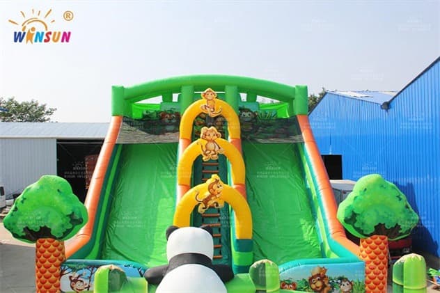 outdoor kids jungle animals inflatable slide