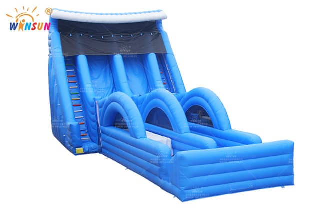 large inflatable blue wave slide wss356 2
