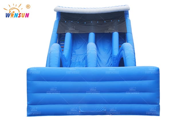 outdoor huge inflatable blue wave slide