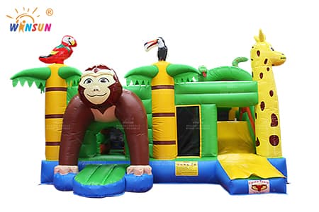 WSC-383 Monkey Inflatable Jumping Castle With Slide