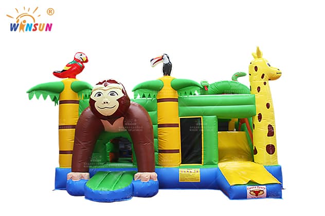 monkey inflatable jumping castle with slide wsc383 2