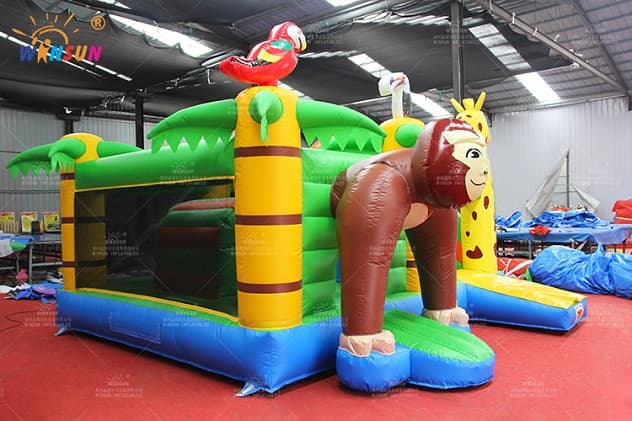 monkey inflatable jumping castle with slide wsc383 3
