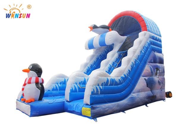 outdoor penguins inflatable slide