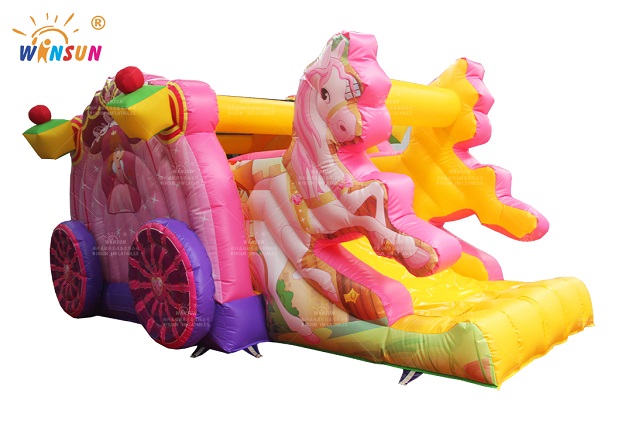 princess carriage inflatable bouncer with slide wsc 393 2