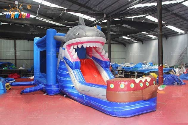 shark inflatable jumping castle and slide for sale