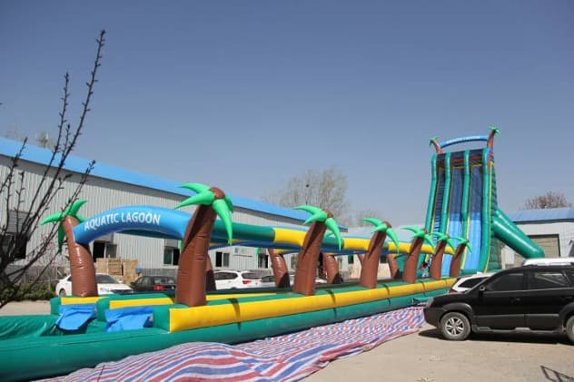 giant super long tropical rainforest slide