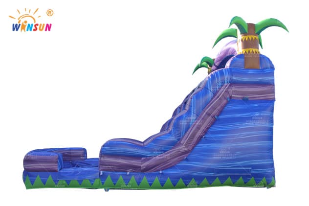 wholesale tropical purple marble inflatable water slide
