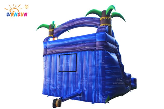 indoor tropical purple marble inflatable water slide