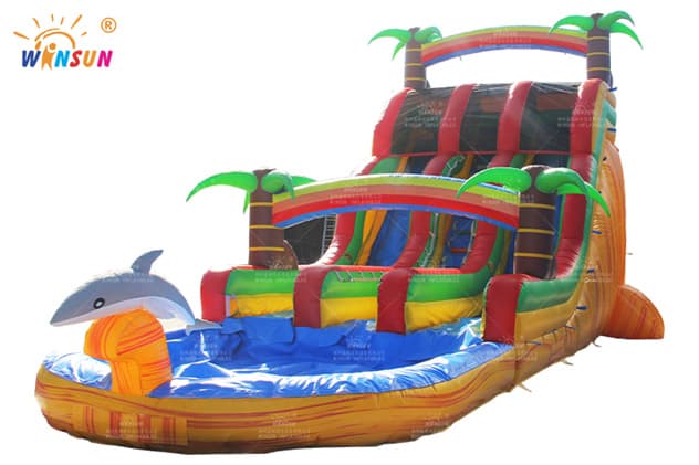 tropical yellow marble inflatable water slide wss337 2
