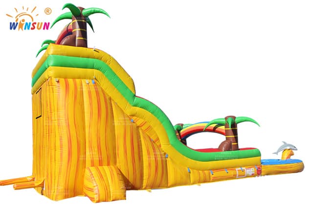 tropical yellow marble inflatable water slide wss337 5