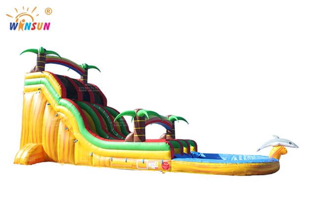 tropical yellow marble inflatable water slide wss337 6