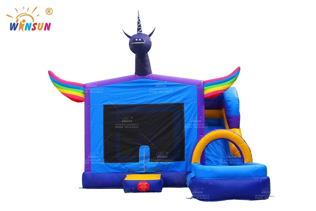 unicorn inflatable jumping house with slide wsc 401 2
