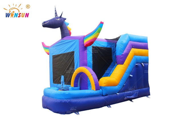 unicorn inflatable jumping house with slide wsc 401 3