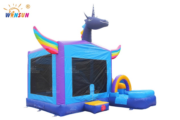 unicorn inflatable jumping house with slide wsc 401 4