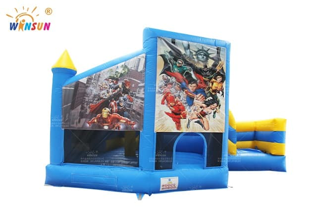 commercial inflatable combo heros theme