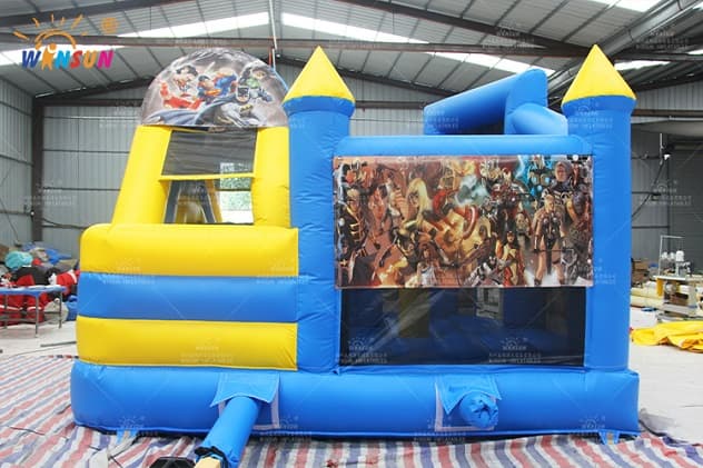 outdoor inflatable combo heros theme for kids