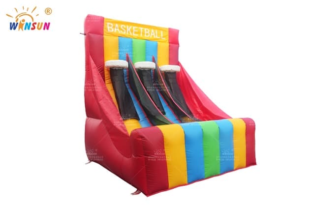 inflatable basketball game with triple hoops for sale