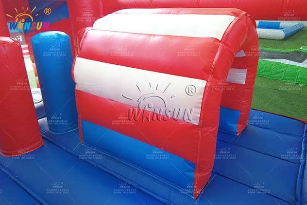 Commercial firefighter bounce house with safety walls