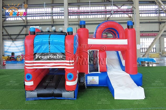 Heavy-duty fire truck bounce house