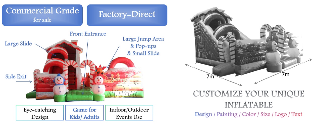 Inflatable Playground with Christmas theme for sale