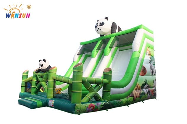 outdoor giant panda theme inflatable slide