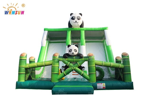 commercial panda theme inflatable slide for sale