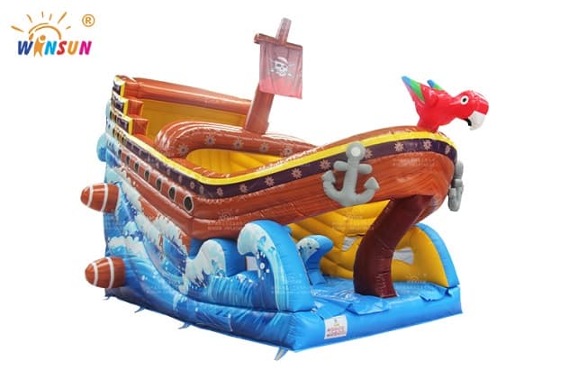 commercial pirate ship inflatable dry slide