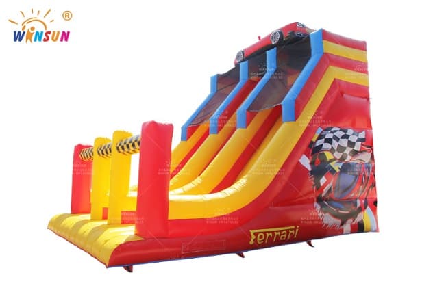 outdoor huge race car themed inflatable slide for sale
