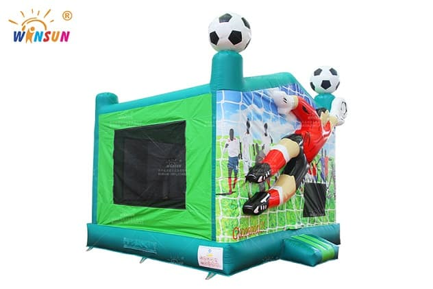 outdoor inflatable moonwalk soccer bounce house