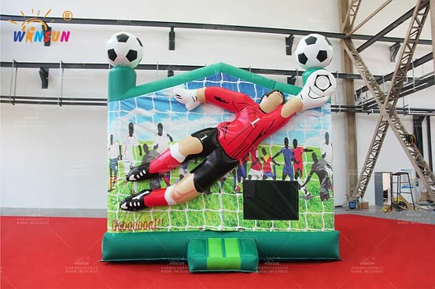 indoor inflatable moonwalk soccer bounce house for sale
