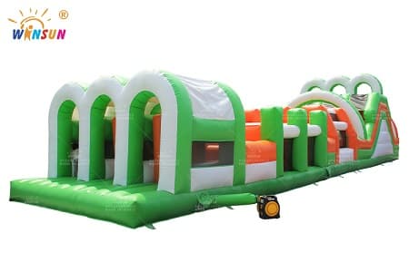 5k run inflatable obstacle course triple lanes for sale