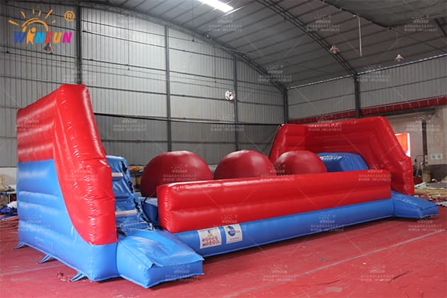 outdoor adult custom wipeout game blow up obstacle course