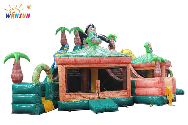 giant inflatable slide jumping house kingkong theme for sale