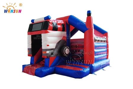 WSC-423 Inflatable Bouncer with Slide Fire Truck Theme
