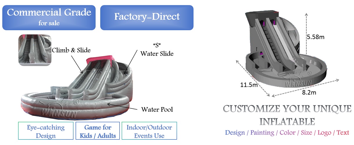 Corkscrew Inflatable Water Slide for sale